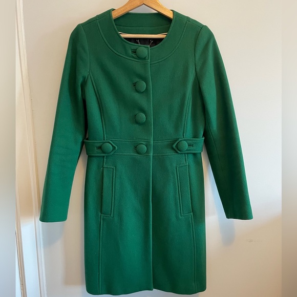 Banana Republic Wool Blend Collarless Coat, in Green, Size US S - Picture 5 of 12